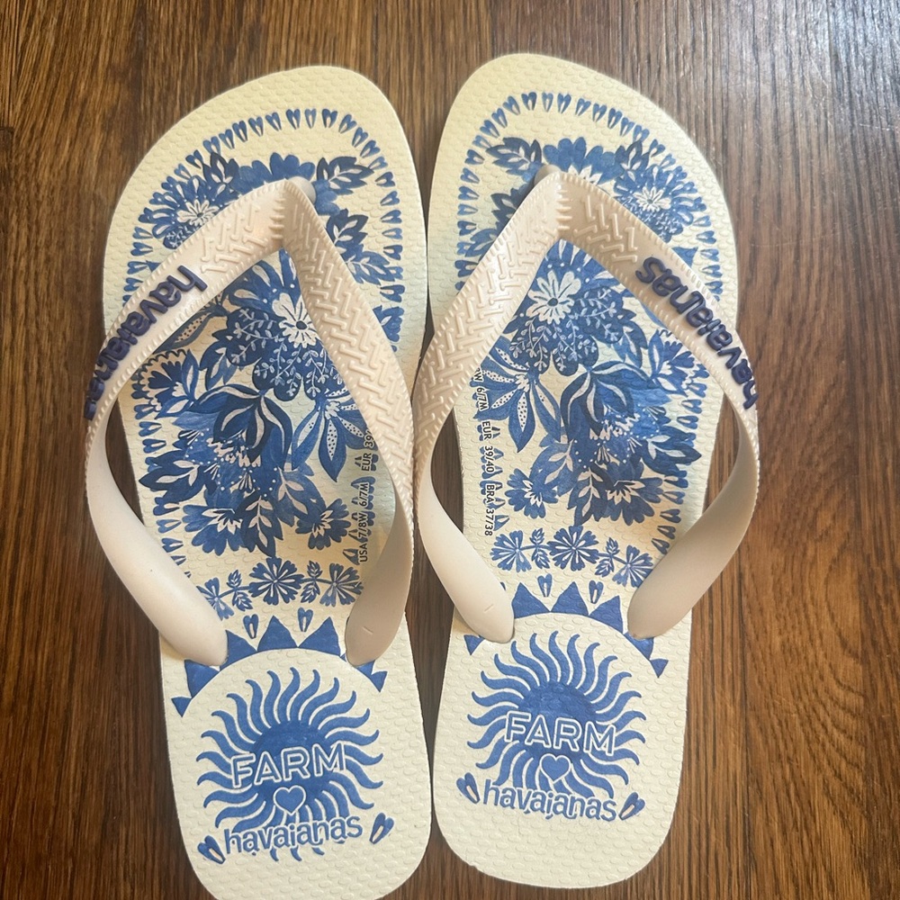 Havaianas X Farm Rio Flip Flops. Worn once